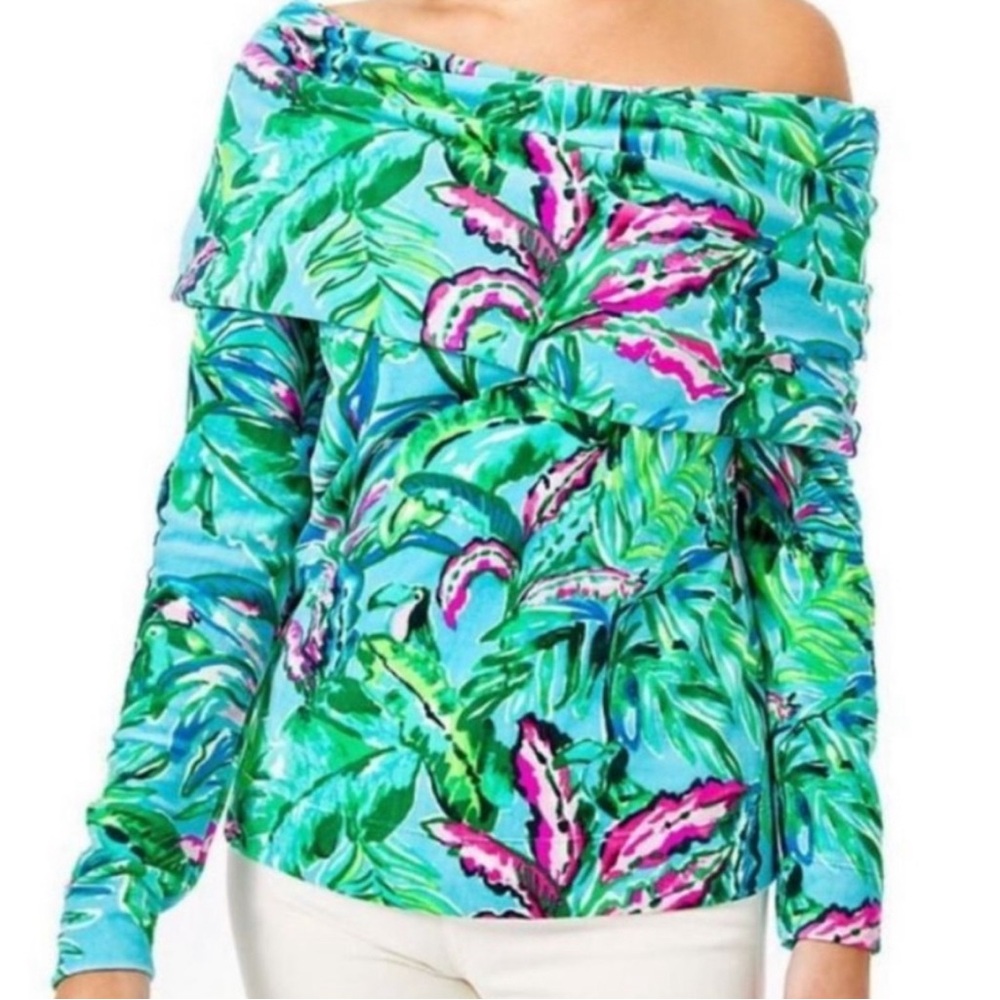 Lilly Pulitzer Belinda Velvet Off the Shoulder Top